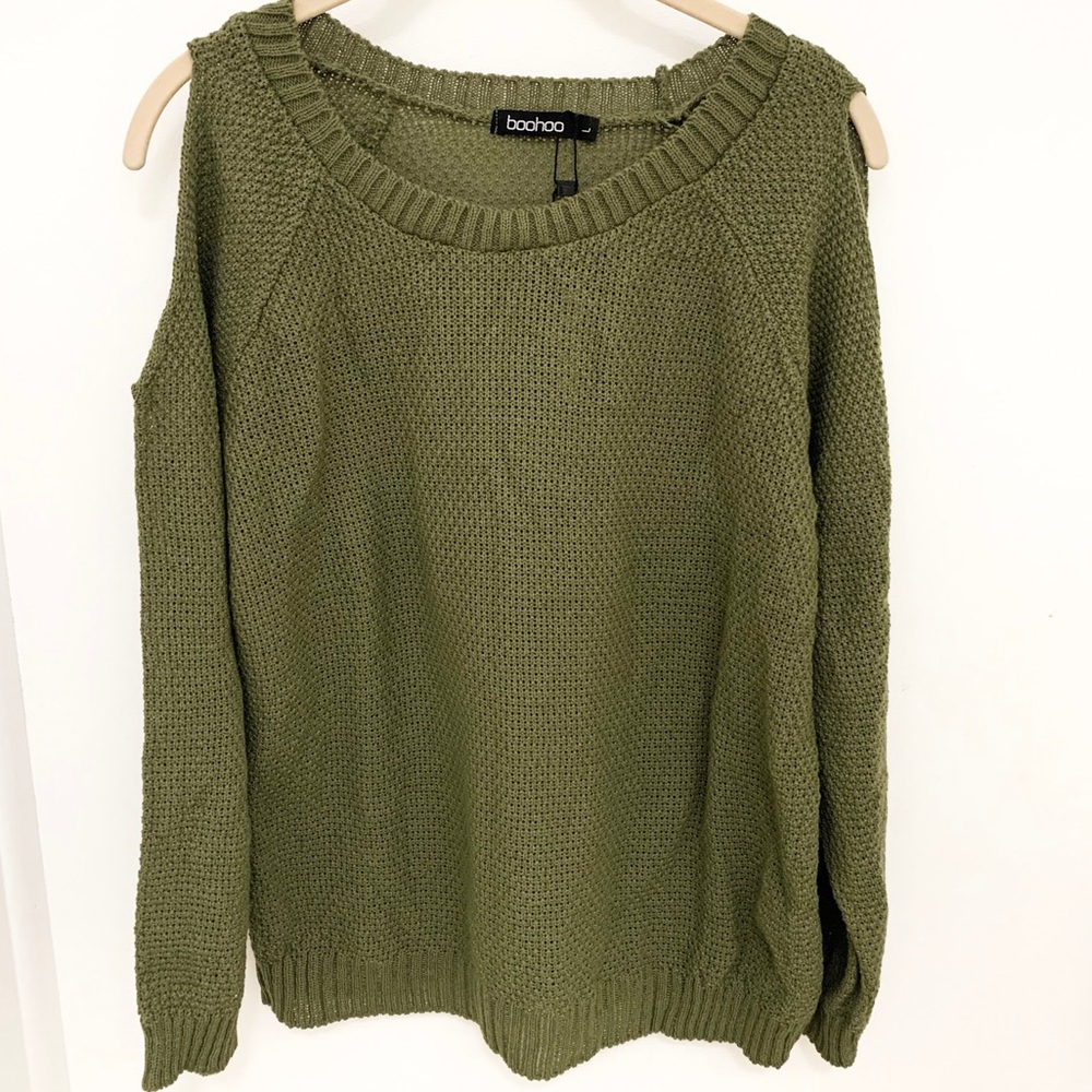 Boohoo Green Long sleeve sweater